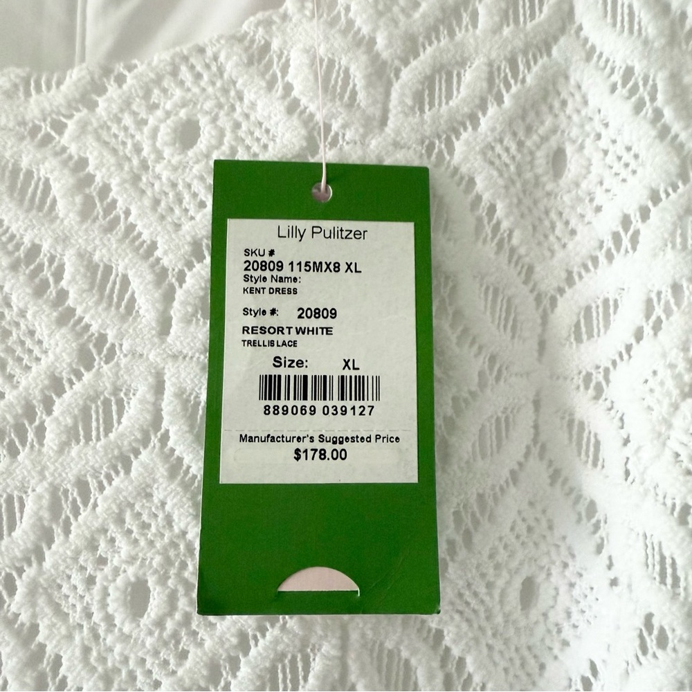 NWT Lilly Pulitzer Kent Trellis Lace‎ Dress White size XL - Picture 4 of 6